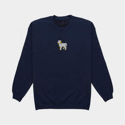 Bobby's Planet Men's Embroidered Poodle Sweatshirt from Bobbys Planet Toy Poodle Collection in Navy Color#color_navy