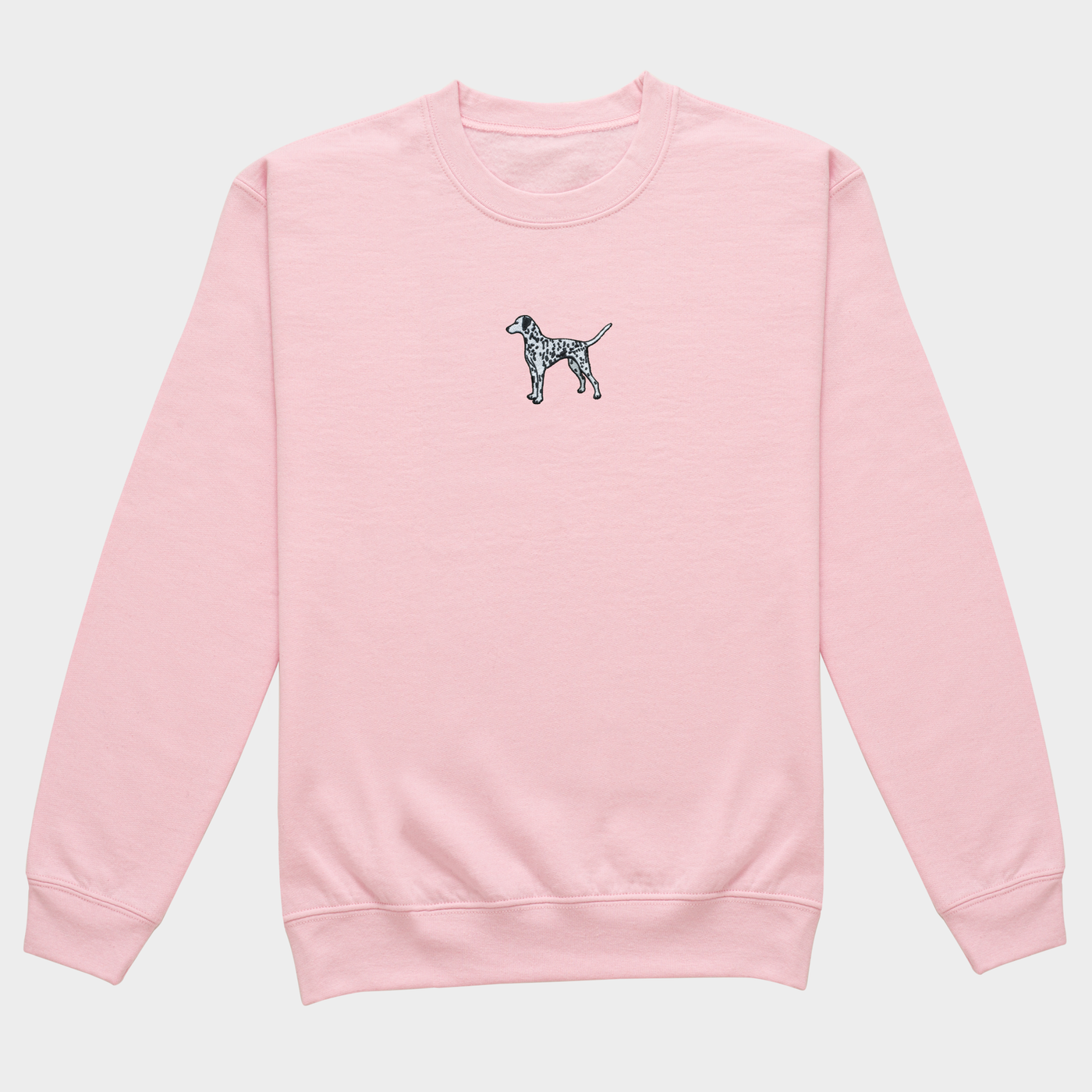 Bobby's Planet Women's Embroidered Dalmatian Sweatshirt from Paws Dog Cat Animals Collection in Light Pink Color#color_light-pink