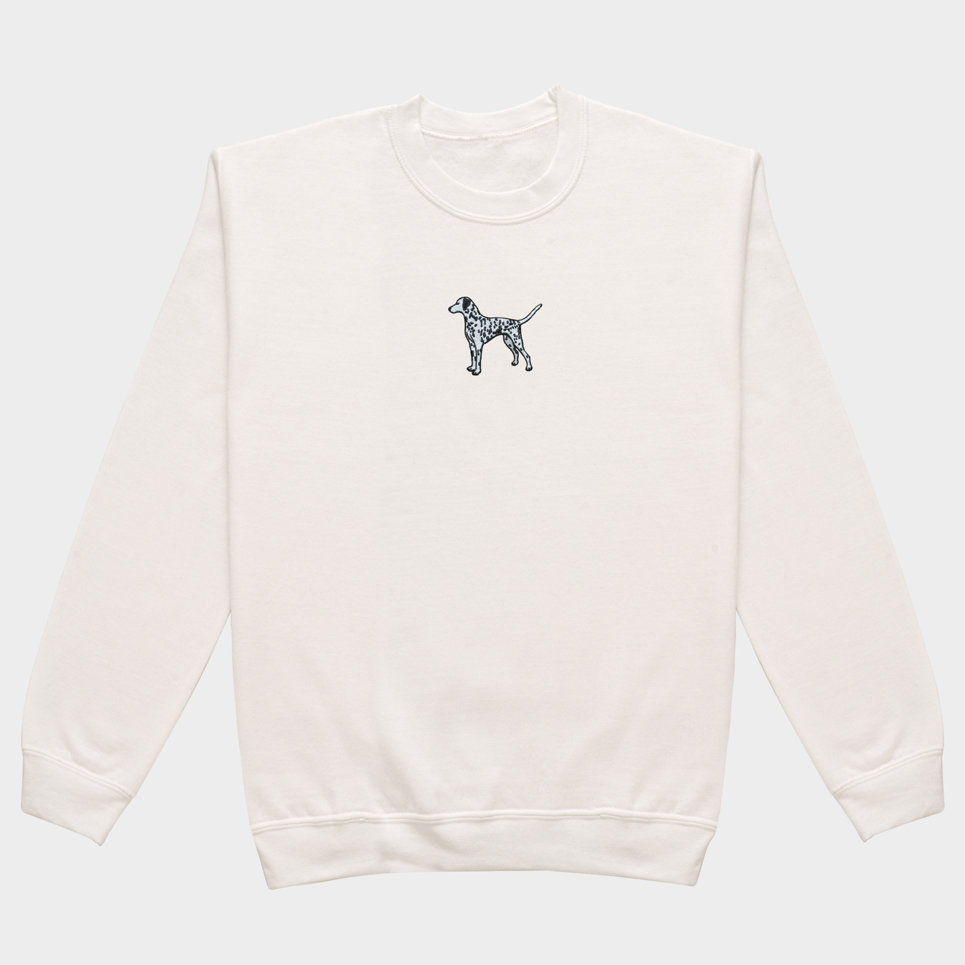 Bobby's Planet Men's Embroidered Dalmatian Sweatshirt from Paws Dog Cat Animals Collection in White Color#color_white