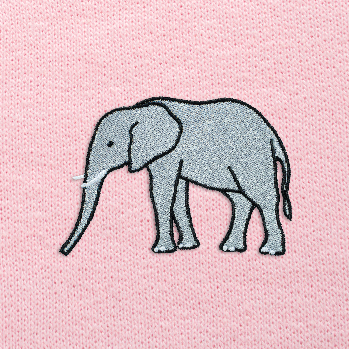 Bobby's Planet Women's Embroidered Elephant Sweatshirt from African Animals Collection in Light Pink Color#color_light-pink