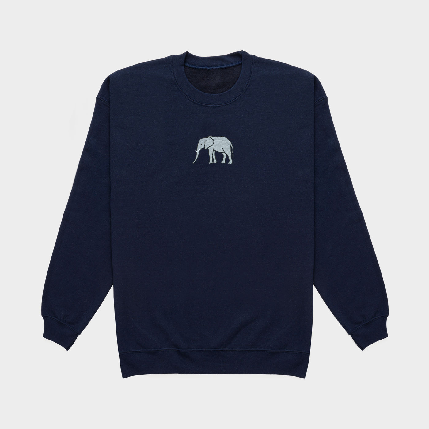 Bobby's Planet Men's Embroidered Elephant Sweatshirt from African Animals Collection in Navy Color#color_navy