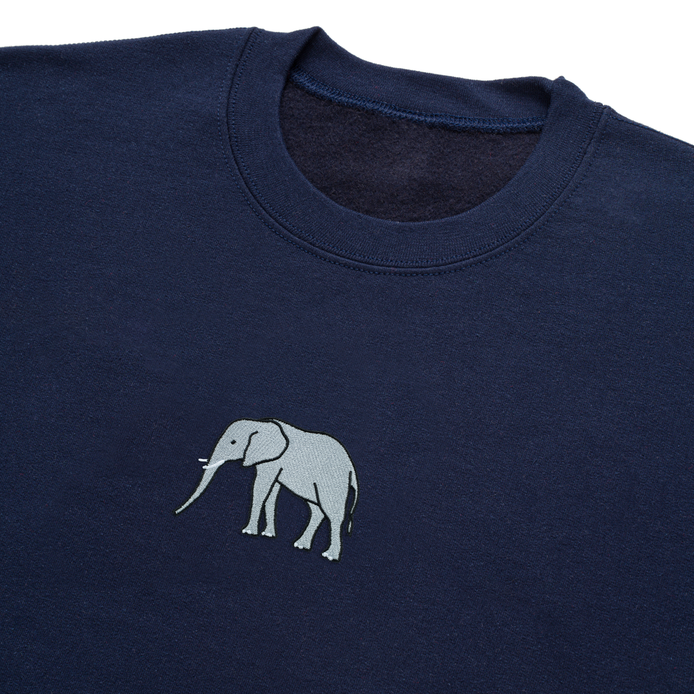 Bobby's Planet Women's Embroidered Elephant Sweatshirt from African Animals Collection in Navy Color#color_navy