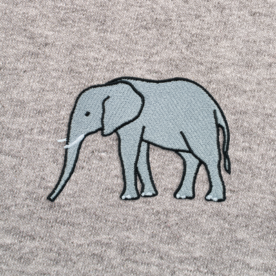 Bobby's Planet Women's Embroidered Elephant Sweatshirt from African Animals Collection in Sport Grey Color#color_sport-grey