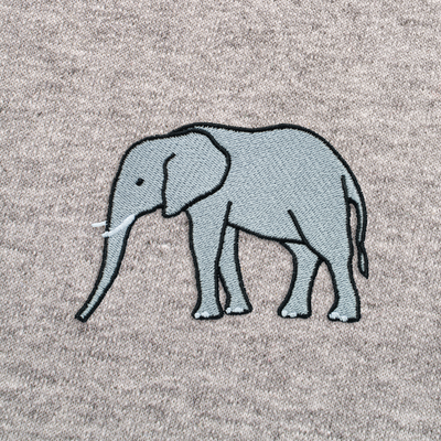 Bobby's Planet Men's Embroidered Elephant Sweatshirt from African Animals Collection in Sport Grey Color#color_sport-grey