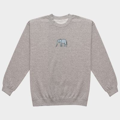 Bobby's Planet Men's Embroidered Elephant Sweatshirt from African Animals Collection in Sport Grey Color#color_sport-grey