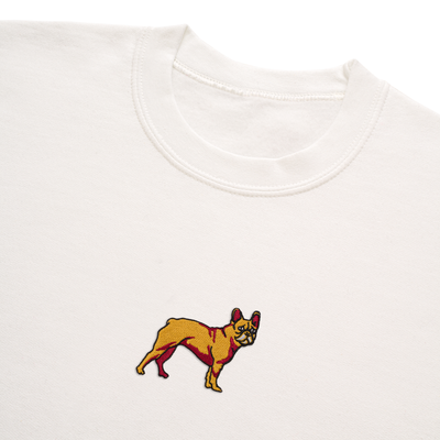 Bobby's Planet Men's Embroidered French Bulldog Sweatshirt from Paws Dog Cat Animals Collection in White Color#color_white