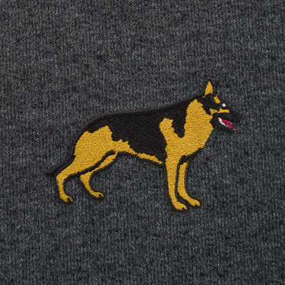 Bobby's Planet Men's Embroidered German Shepherd Sweatshirt from Paws Dog Cat Animals Collection in Dark Grey Heather Color#color_dark-grey-heather