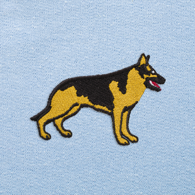 Bobby's Planet Women's Embroidered German Shepherd Sweatshirt from Paws Dog Cat Animals Collection in Light Blue Color#color_light-blue