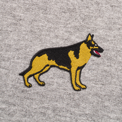 Bobby's Planet Women's Embroidered German Shepherd Sweatshirt from Paws Dog Cat Animals Collection in Sport Grey Color#color_sport-grey