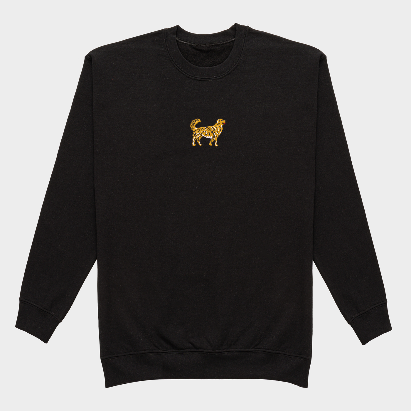 Bobby's Planet Men's Embroidered Golden Retriever Sweatshirt from Paws Dog Cat Animals Collection in Black Color#color_black