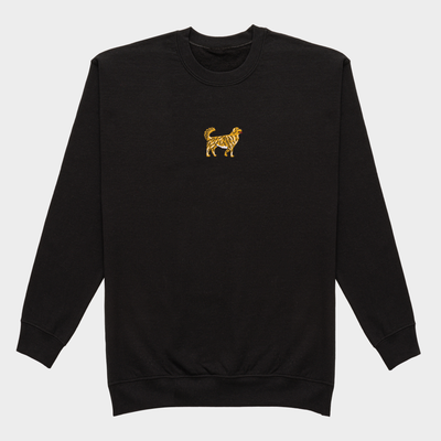 Bobby's Planet Men's Embroidered Golden Retriever Sweatshirt from Paws Dog Cat Animals Collection in Black Color#color_black