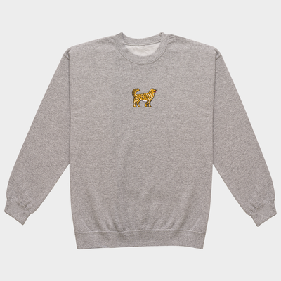 Bobby's Planet Women's Embroidered Golden Retriever Sweatshirt from Paws Dog Cat Animals Collection in Sport Grey Color#color_sport-grey