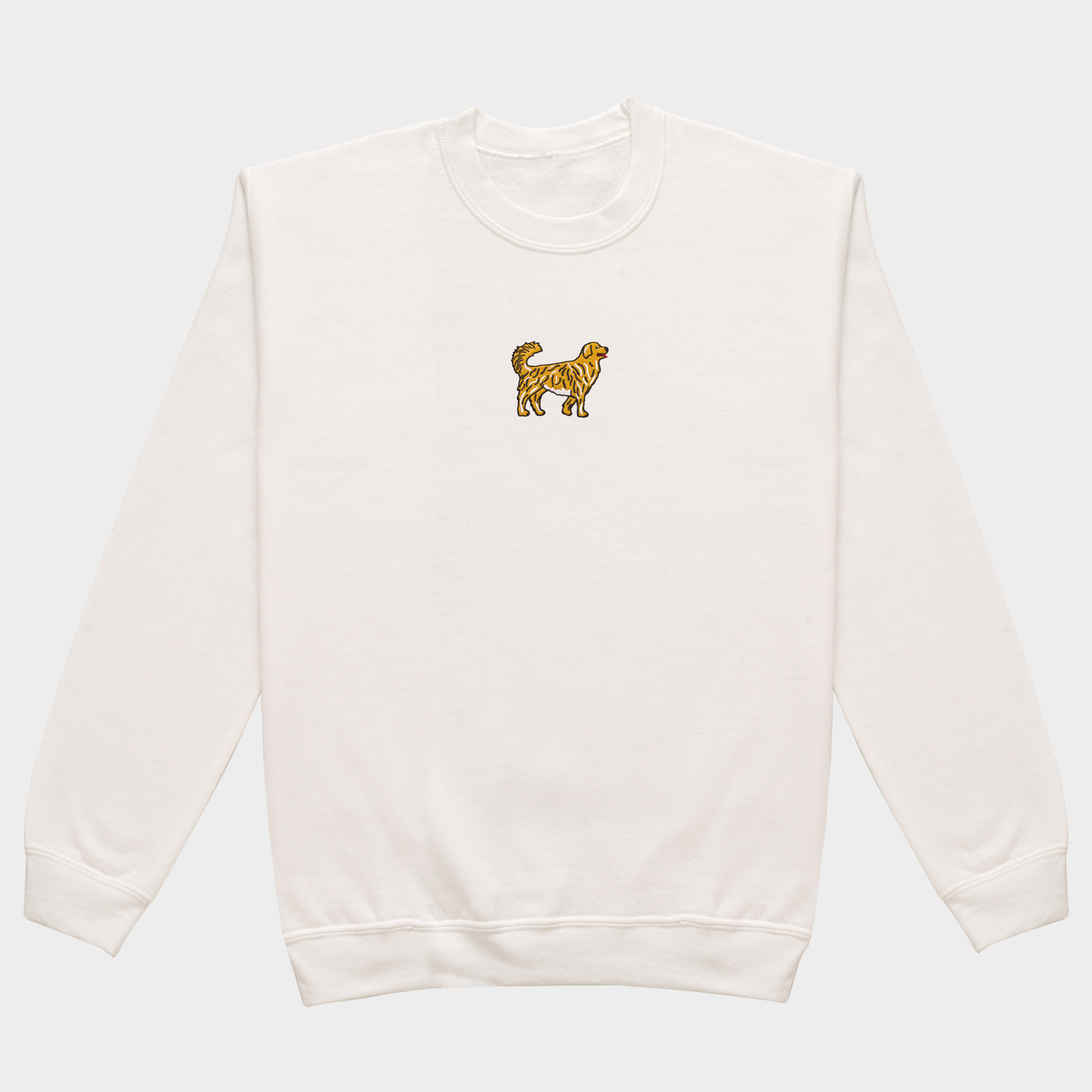 Bobby's Planet Men's Embroidered Golden Retriever Sweatshirt from Paws Dog Cat Animals Collection in White Color#color_white