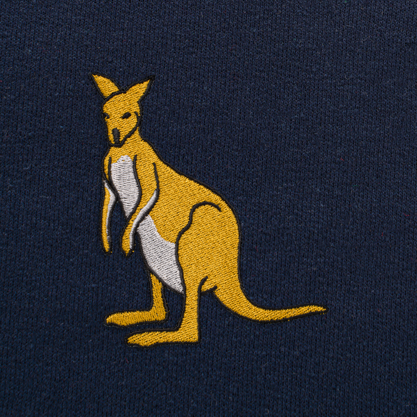Bobby's Planet Women's Embroidered Kangaroo Sweatshirt from Australia Down Under Animals Collection in Navy Color#color_navy