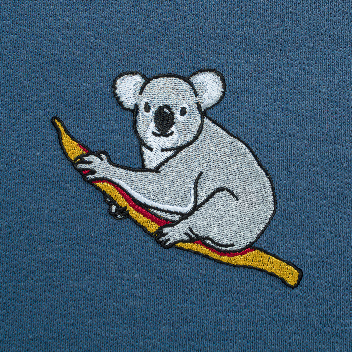 Bobby's Planet Men's Embroidered Koala Sweatshirt from Australia Down Under Animals Collection in Indigo Blue Color#color_indigo-blue