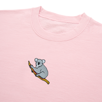 Bobby's Planet Women's Embroidered Koala Sweatshirt from Australia Down Under Animals Collection in Light Pink Color#color_light-pink