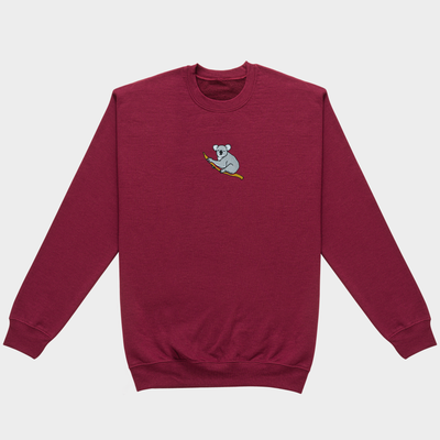 Bobby's Planet Women's Embroidered Koala Sweatshirt from Australia Down Under Animals Collection in Maroon Color#color_maroon