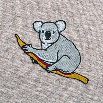 Bobby's Planet Men's Embroidered Koala Sweatshirt from Australia Down Under Animals Collection in Sport Grey Color#color_sport-grey