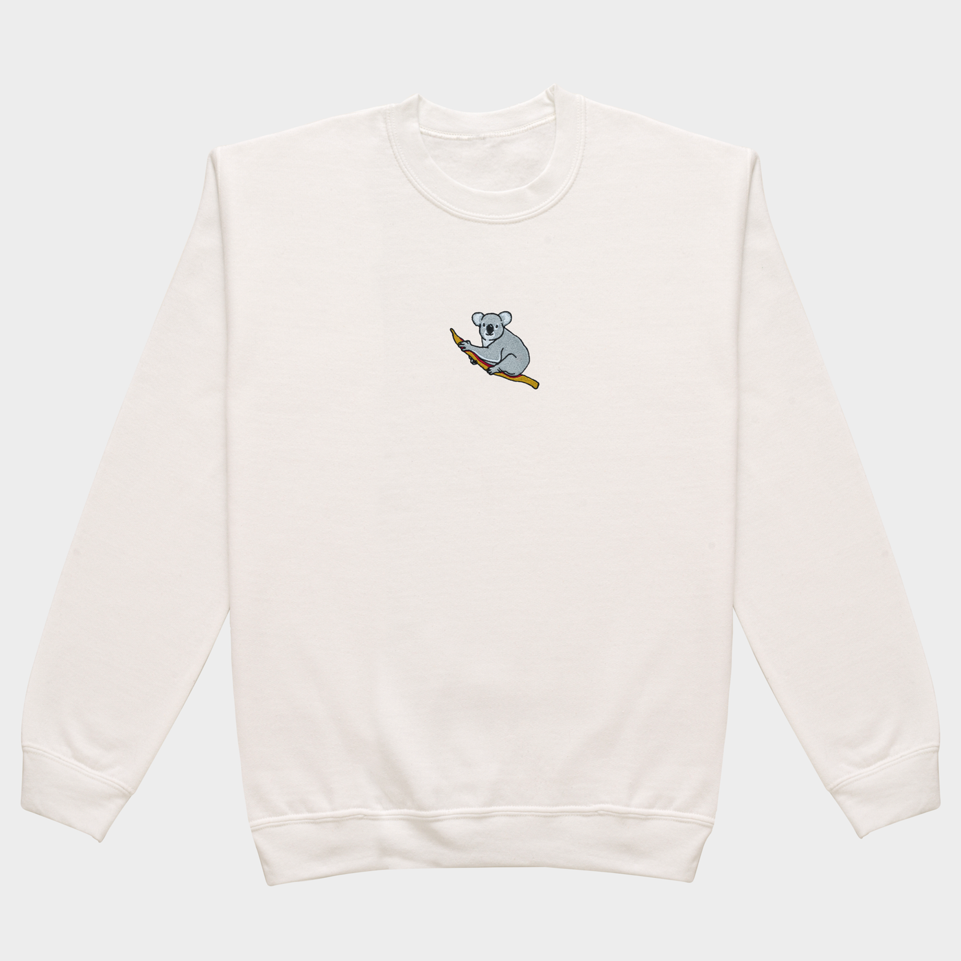 Bobby's Planet Women's Embroidered Koala Sweatshirt from Australia Down Under Animals Collection in White Color#color_white