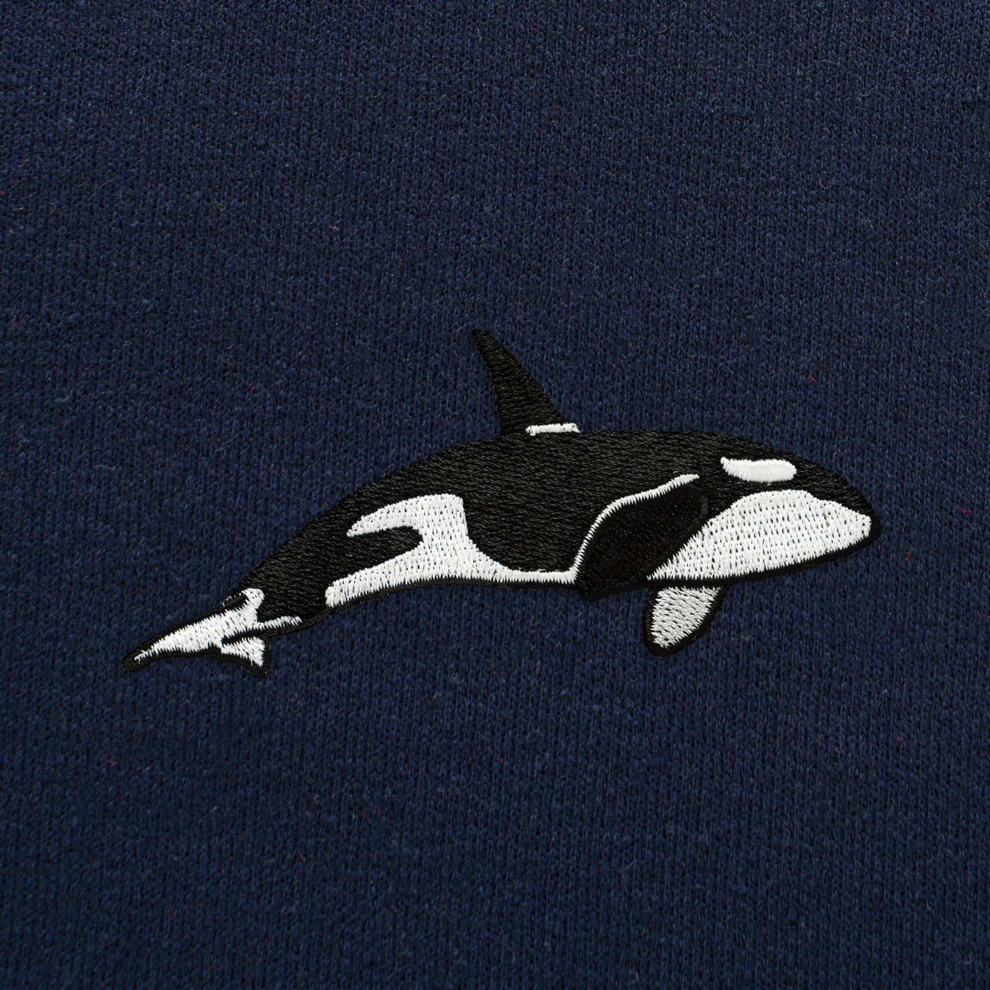 Bobby's Planet Men's Embroidered Orca Sweatshirt from Seven Seas Fish Animals Collection in Navy Color#color_navy