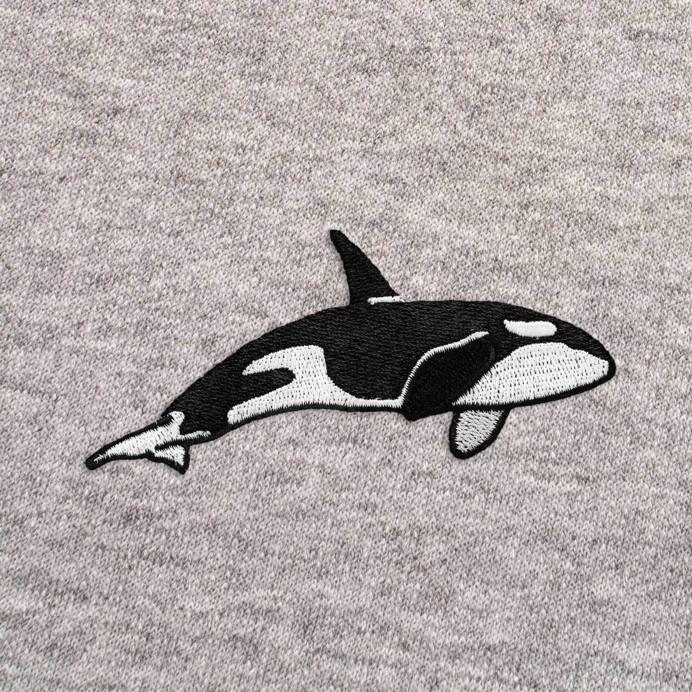 Bobby's Planet Women's Embroidered Orca Sweatshirt from Seven Seas Fish Animals Collection in Sport Grey Color#color_sport-grey