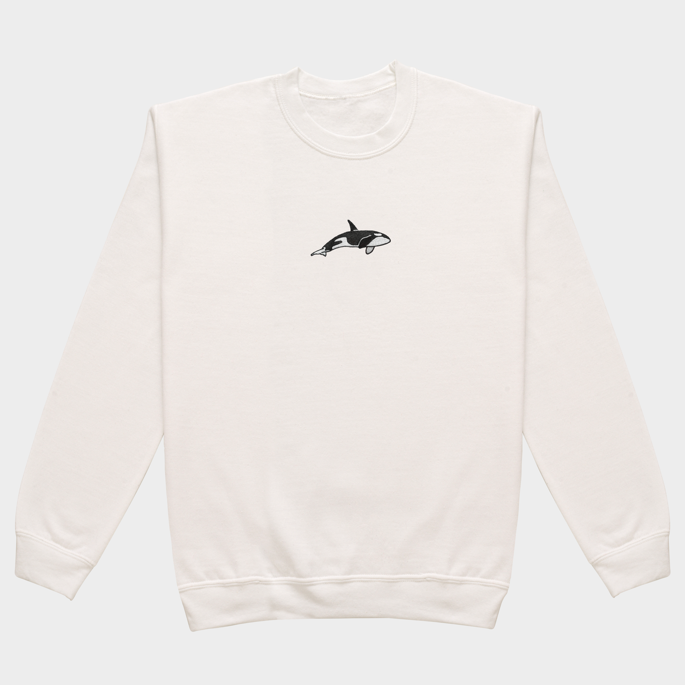 Bobby's Planet Men's Embroidered Orca Sweatshirt from Seven Seas Fish Animals Collection in White Color#color_white