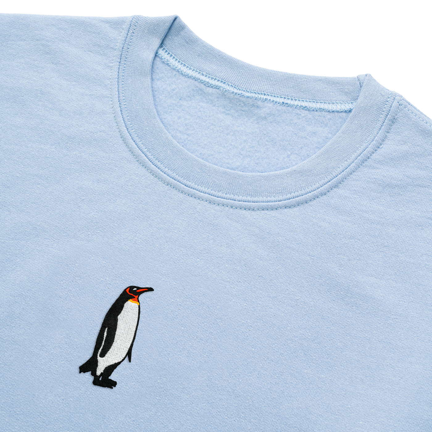 Bobby's Planet Women's Embroidered Penguin Sweatshirt from Arctic Polar Animals Collection in Light Blue Color#color_light-blue