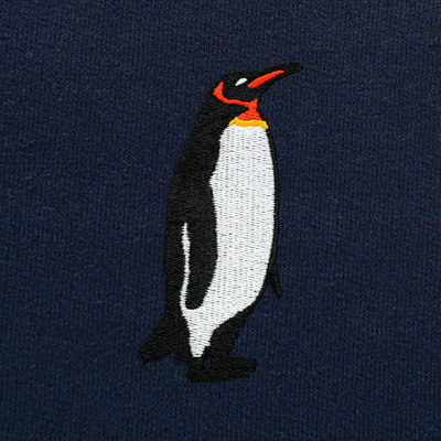 Bobby's Planet Women's Embroidered Penguin Sweatshirt from Arctic Polar Animals Collection in Navy Color#color_navy