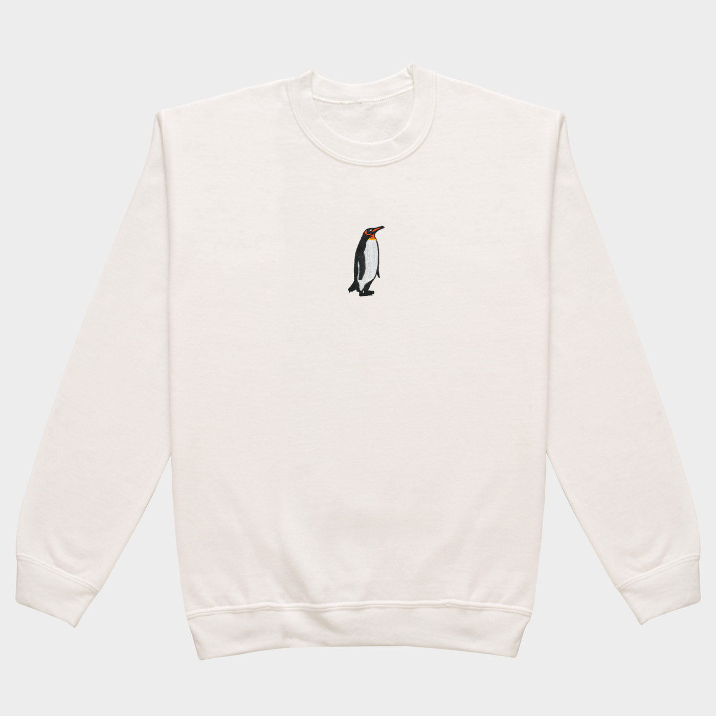 Bobby's Planet Women's Embroidered Penguin Sweatshirt from Arctic Polar Animals Collection in White Color#color_white