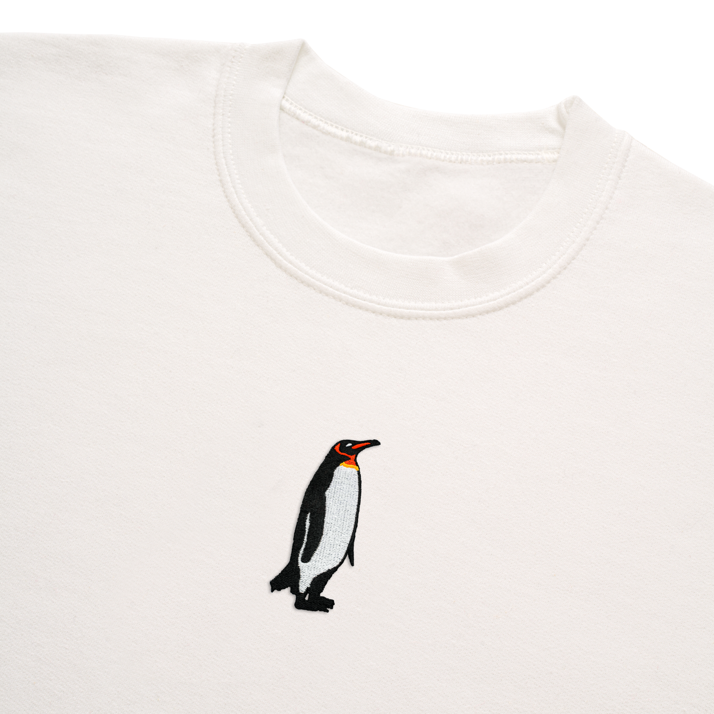 Bobby's Planet Men's Embroidered Penguin Sweatshirt from Arctic Polar Animals Collection in White Color#color_white