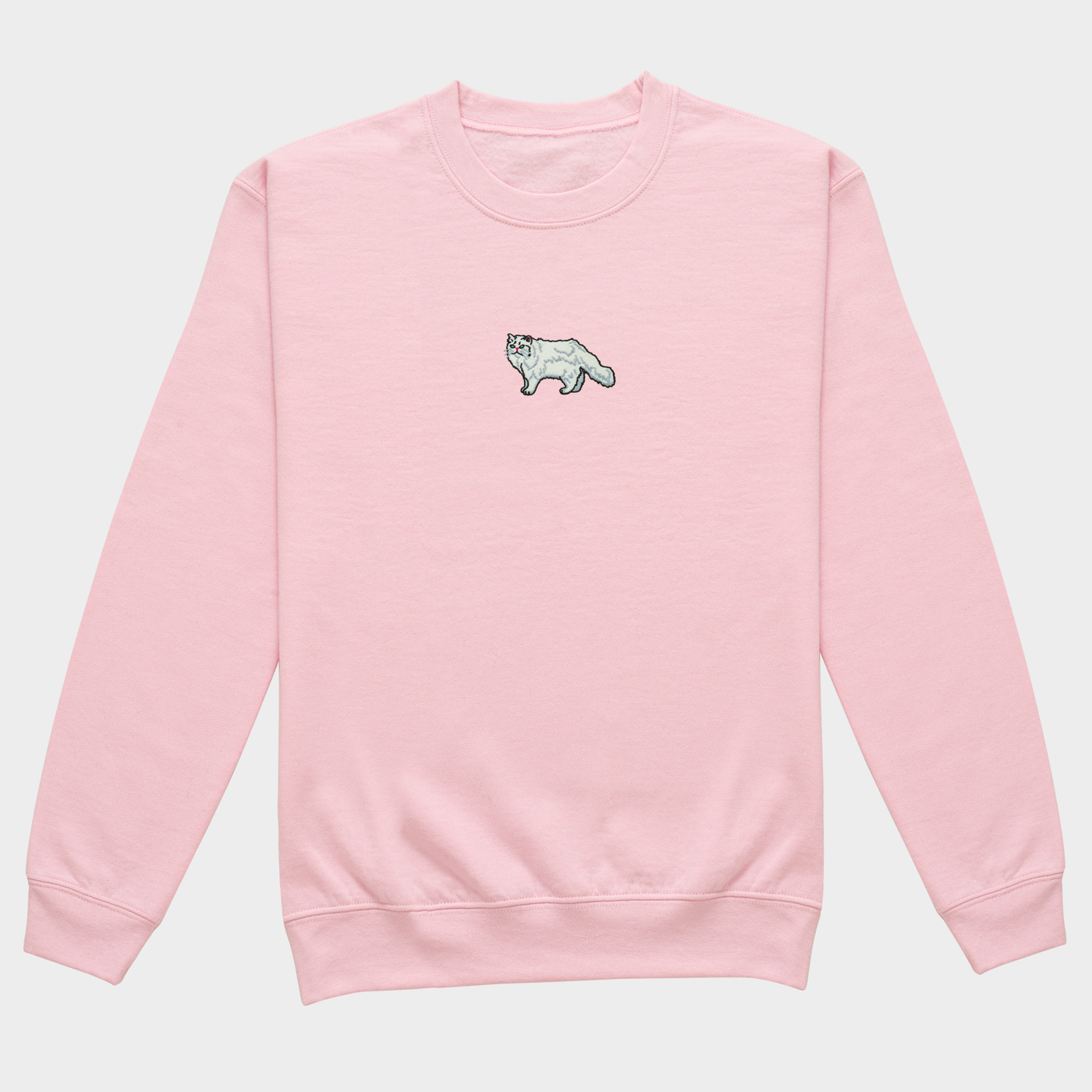 Bobby's Planet Women's Embroidered Persian Sweatshirt from Paws Dog Cat Animals Collection in Light Pink Color#color_light-pink