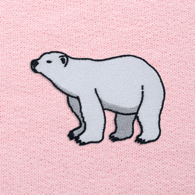 Bobby's Planet Women's Embroidered Polar Bear Sweatshirt from Arctic Polar Animals Collection in Light Pink Color#color_light-pink
