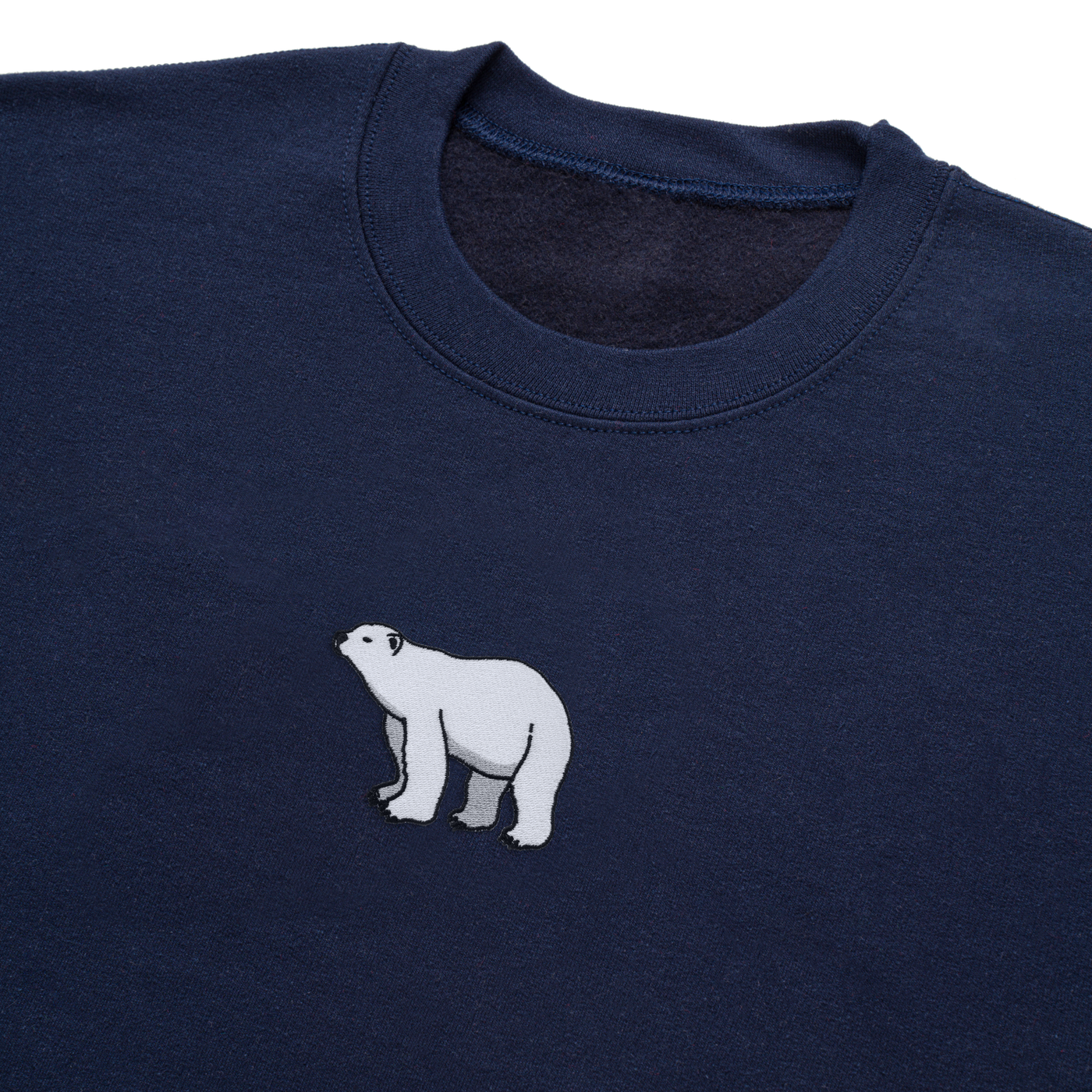 Bobby's Planet Men's Embroidered Polar Bear Sweatshirt from Arctic Polar Animals Collection in Navy Color#color_navy