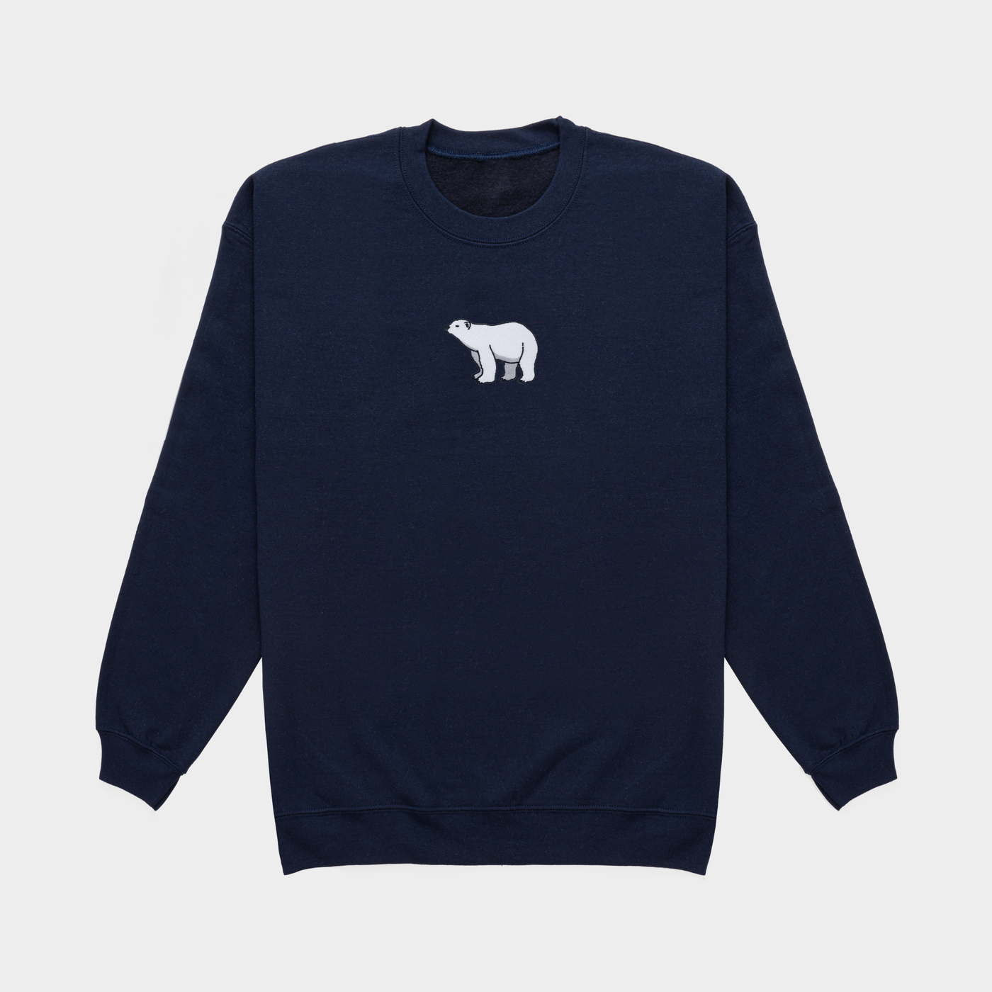 Bobby's Planet Women's Embroidered Polar Bear Sweatshirt from Arctic Polar Animals Collection in Navy Color#color_navy
