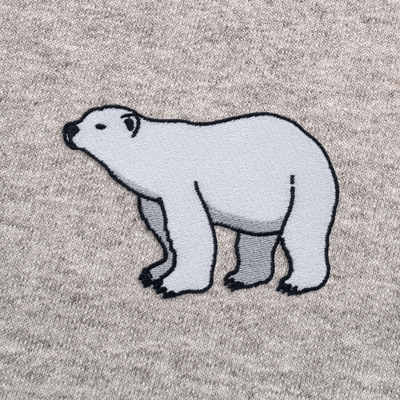 Bobby's Planet Women's Embroidered Polar Bear Sweatshirt from Arctic Polar Animals Collection in Sport Grey Color#color_sport-grey