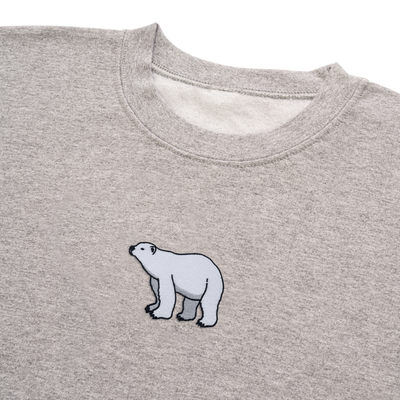 Bobby's Planet Women's Embroidered Polar Bear Sweatshirt from Arctic Polar Animals Collection in Sport Grey Color#color_sport-grey