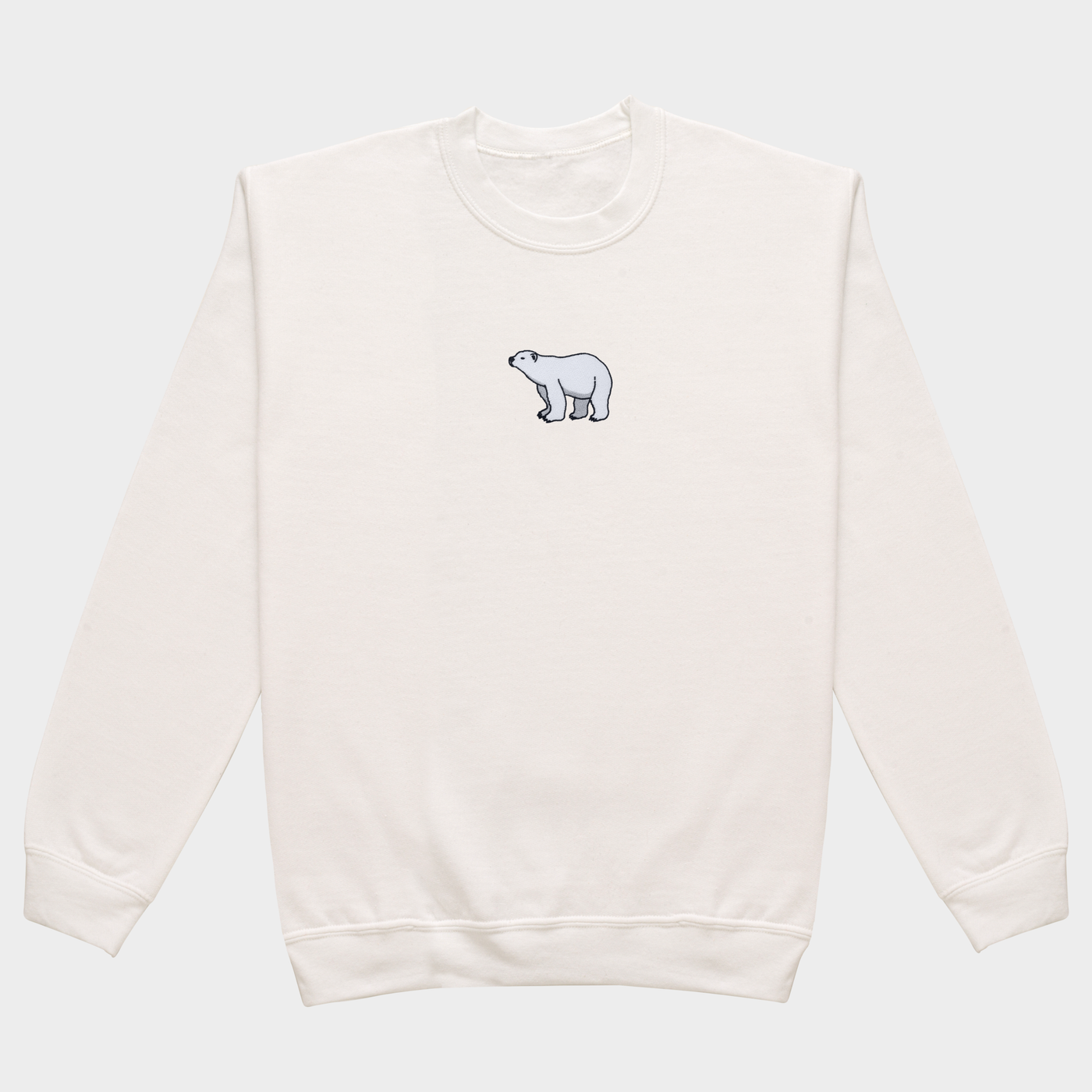 Bobby's Planet Women's Embroidered Polar Bear Sweatshirt from Arctic Polar Animals Collection in White Color#color_white