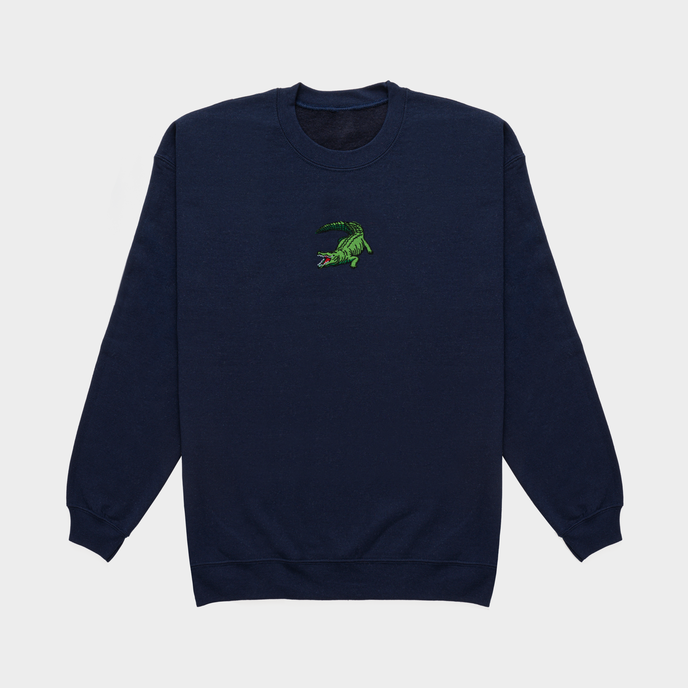 Bobby's Planet Men's Embroidered Saltwater Crocodile Sweatshirt from Australia Down Under Animals Collection in Navy Color#color_navy