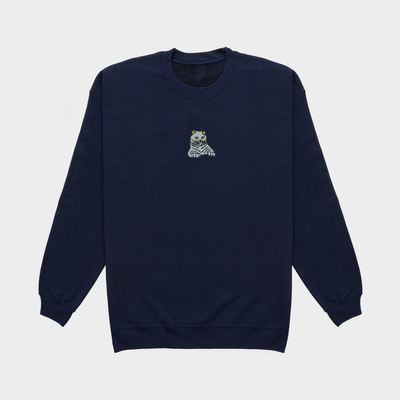 Bobby's Planet Men's Embroidered Scottish Fold Sweatshirt from Paws Dog Cat Animals Collection in Navy Color#color_navy
