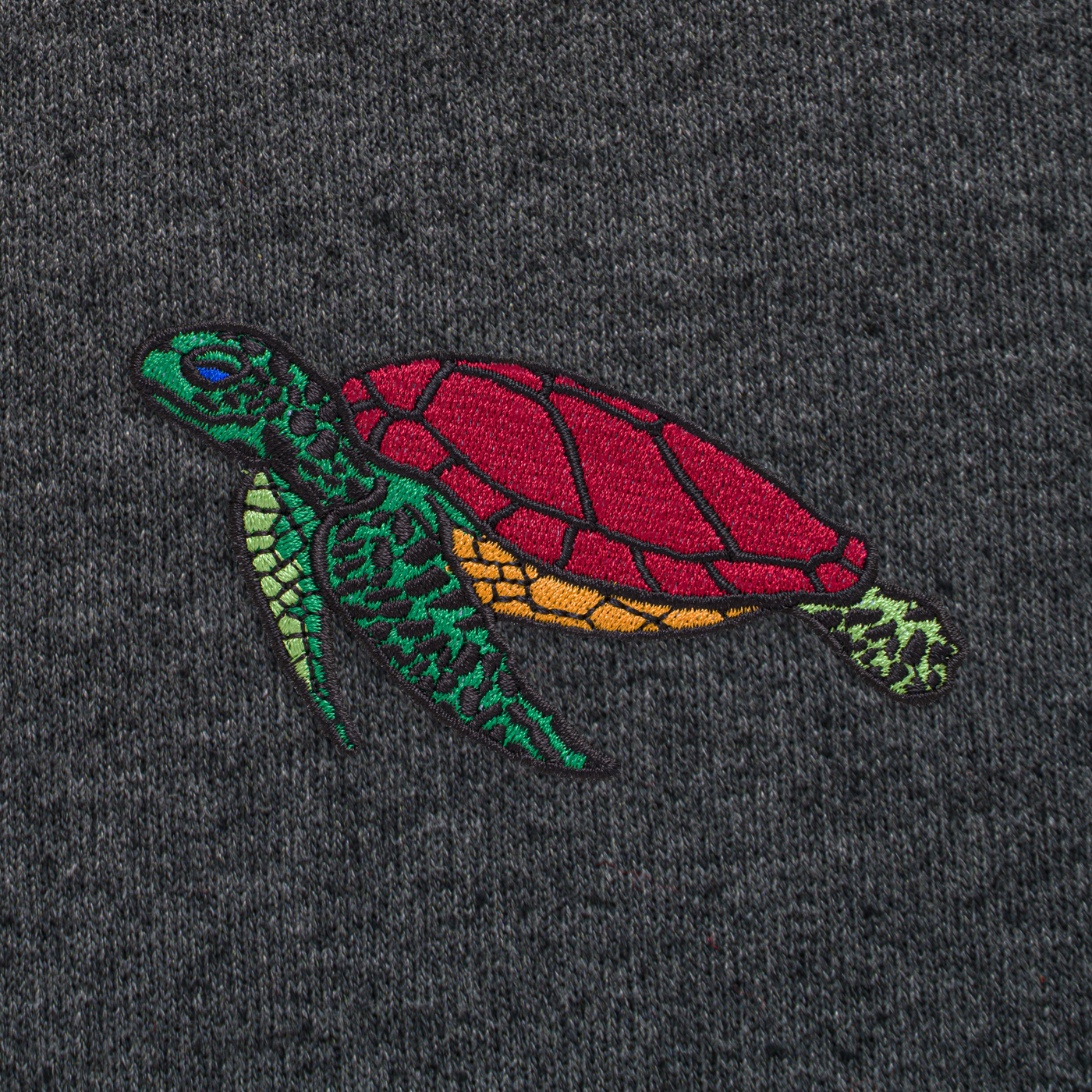 Bobby's Planet Men's Embroidered Sea Turtle Sweatshirt from Seven Seas Fish Animals Collection in Dark Grey Heather Color#color_dark-grey-heather