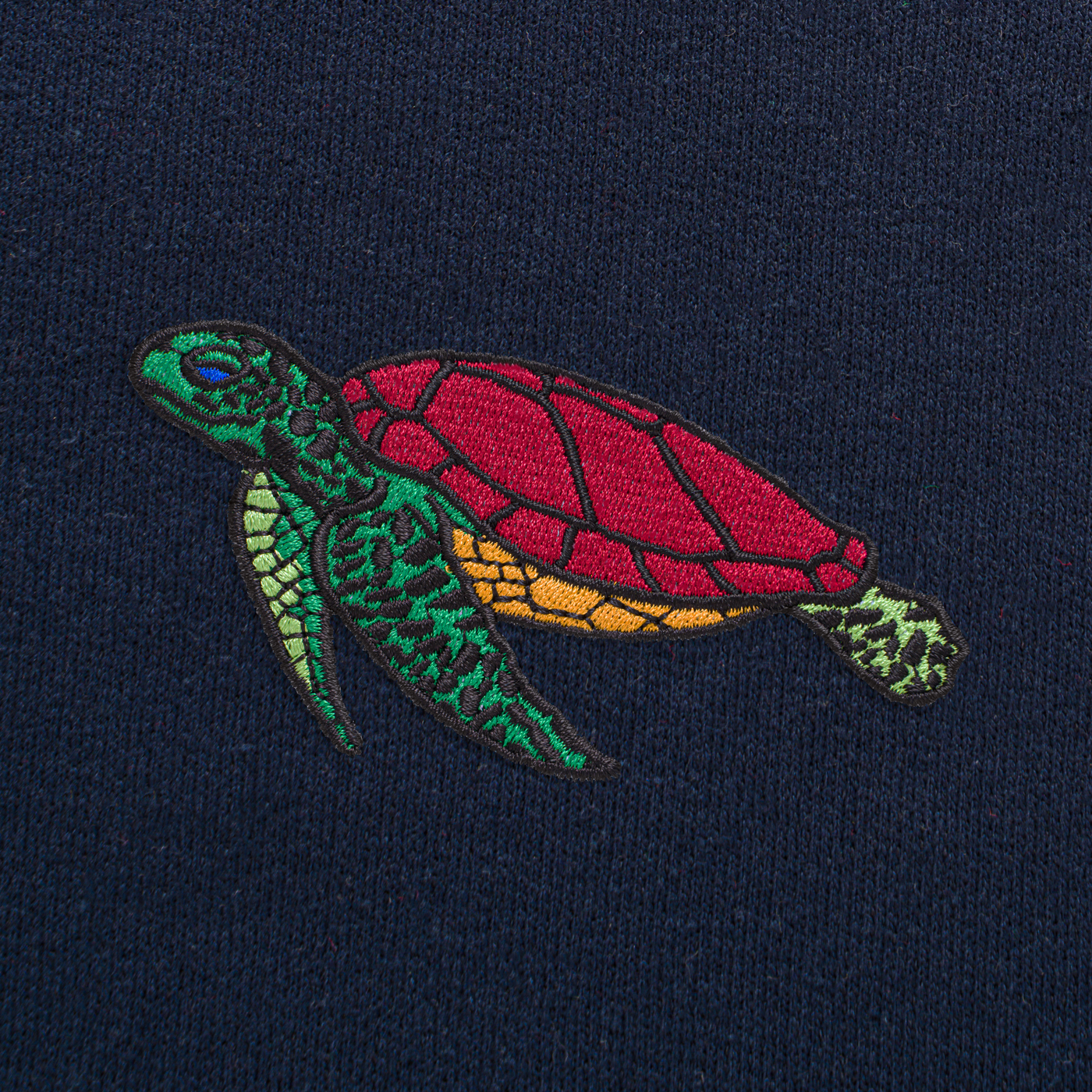 Bobby's Planet Men's Embroidered Sea Turtle Sweatshirt from Seven Seas Fish Animals Collection in Navy Color#color_navy