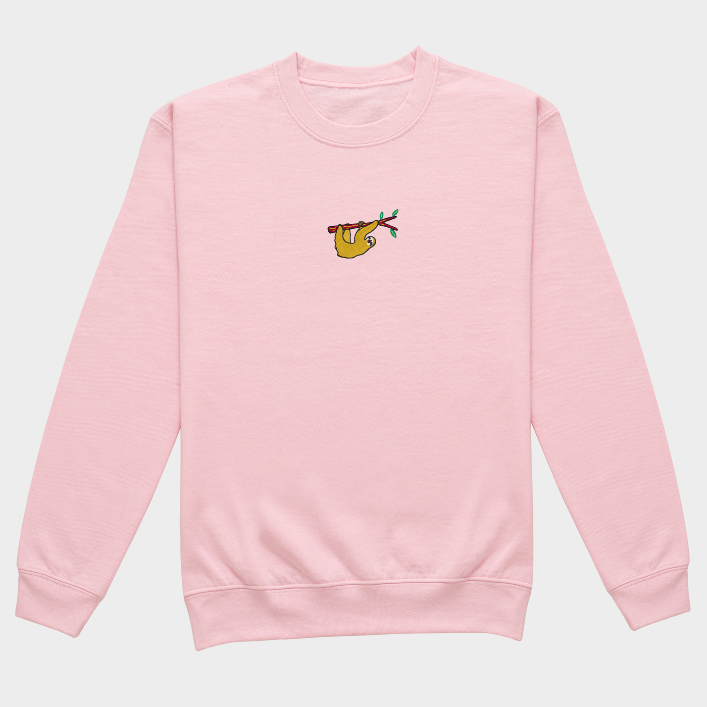 Bobby's Planet Women's Embroidered Sloth Sweatshirt from South American Amazon Animals Collection in Light Pink Color#color_light-pink
