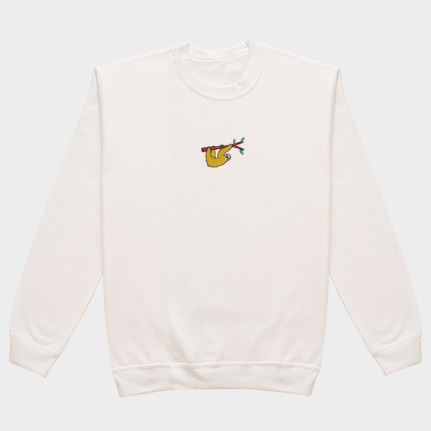 Bobby's Planet Women's Embroidered Sloth Sweatshirt from South American Amazon Animals Collection in White Color#color_white