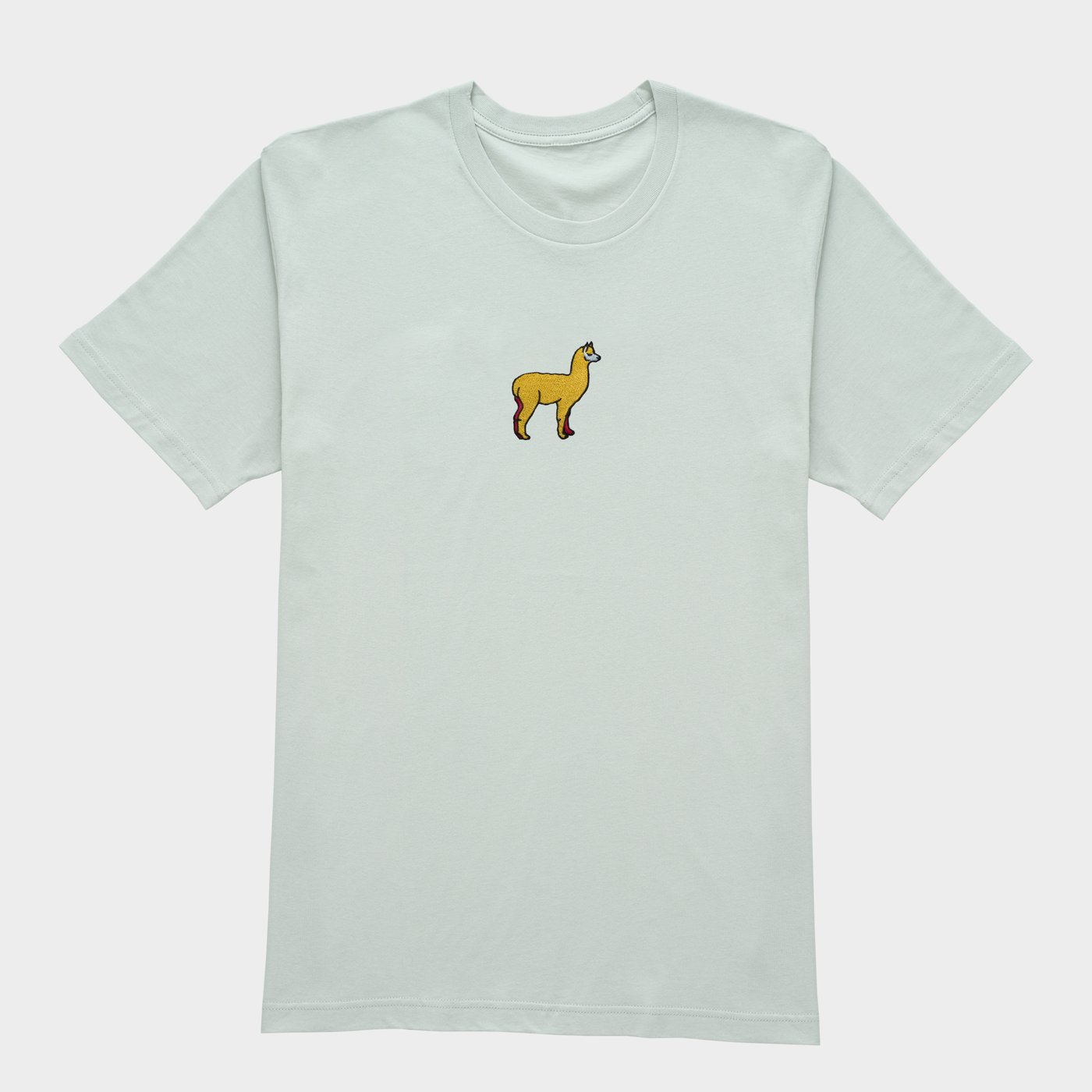 Bobby's Planet Women's Embroidered Alpaca T-Shirt from South American Amazon Animals Collection in Silver Color#color_silver
