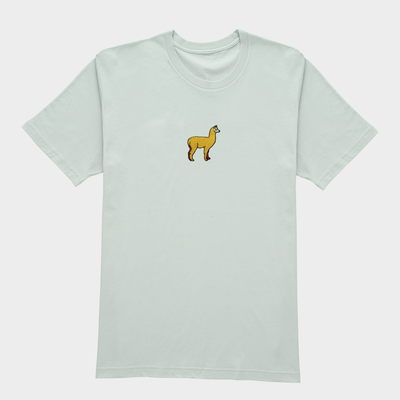 Bobby's Planet Women's Embroidered Alpaca T-Shirt from South American Amazon Animals Collection in Silver Color#color_silver