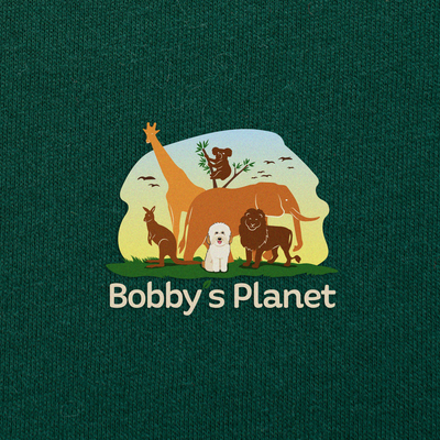 Bobby's Planet Men's Embroidered Poodle T-Shirt from Bobbys Planet Toy Poodle Collection in Forest Color#color_forest