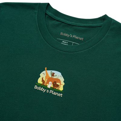 Bobby's Planet Men's Embroidered Poodle T-Shirt from Bobbys Planet Toy Poodle Collection in Forest Color#color_forest