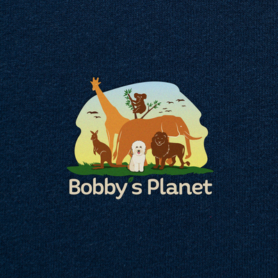 Bobby's Planet Men's Embroidered Poodle T-Shirt from Bobbys Planet Toy Poodle Collection in Navy Color#color_navy