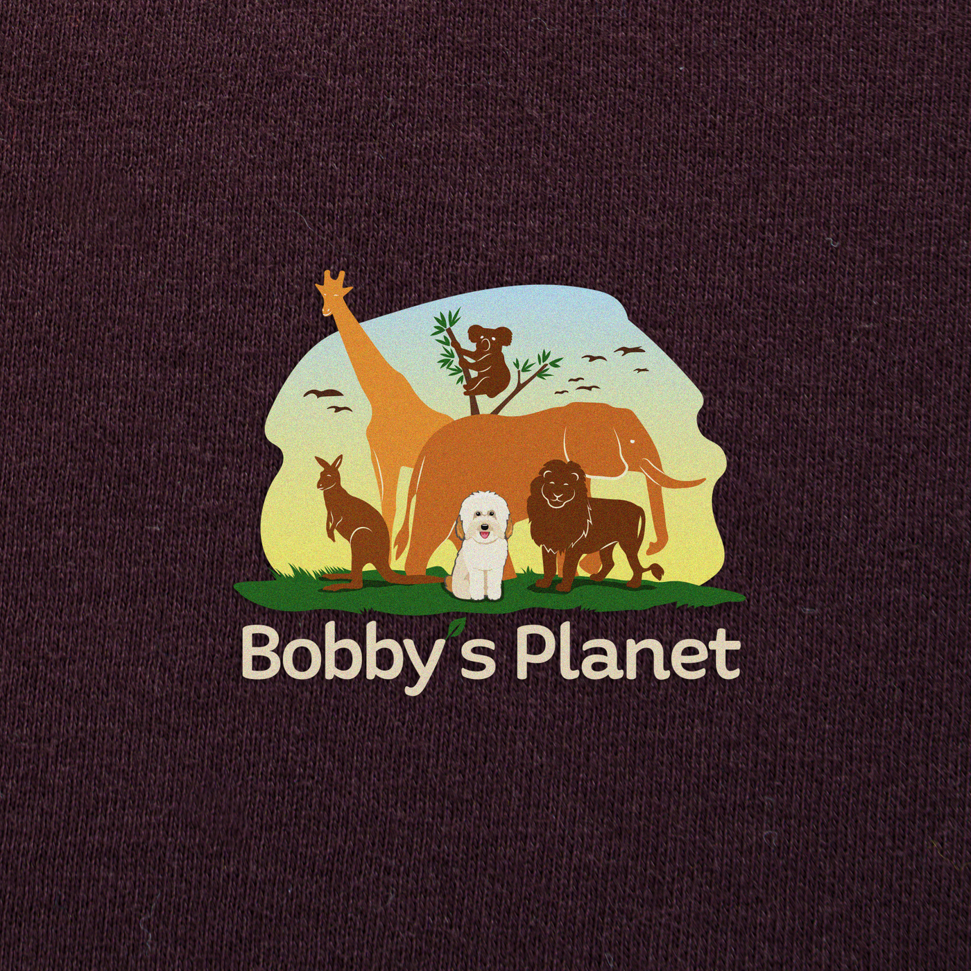 Bobby's Planet Men's Embroidered Poodle T-Shirt from Bobbys Planet Toy Poodle Collection in Oxblood Color#color_oxblood