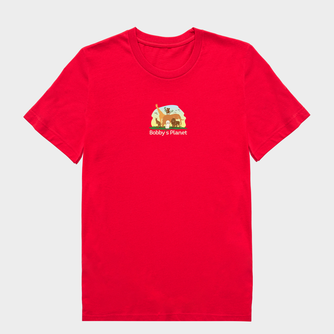 Bobby's Planet Women's Embroidered Poodle T-Shirt from Bobbys Planet Toy Poodle Collection in Red Color#color_red